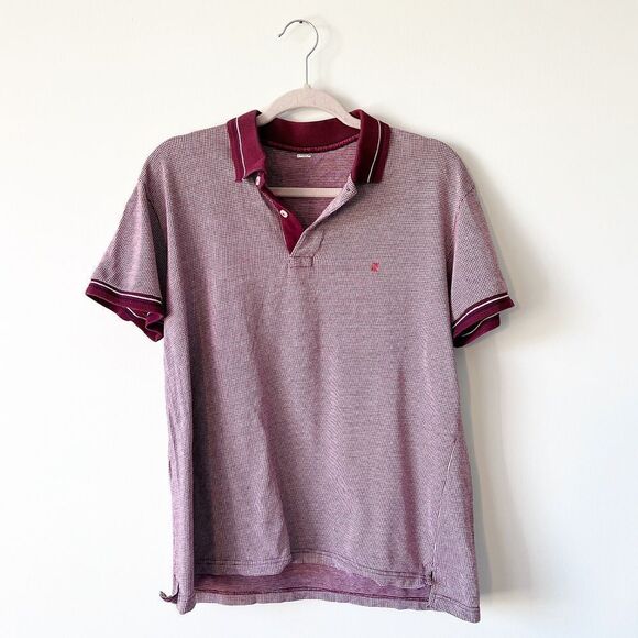 Carolina Herrera Other - Carolina Herrera maroon houndstooth print polo shirt men’s size S